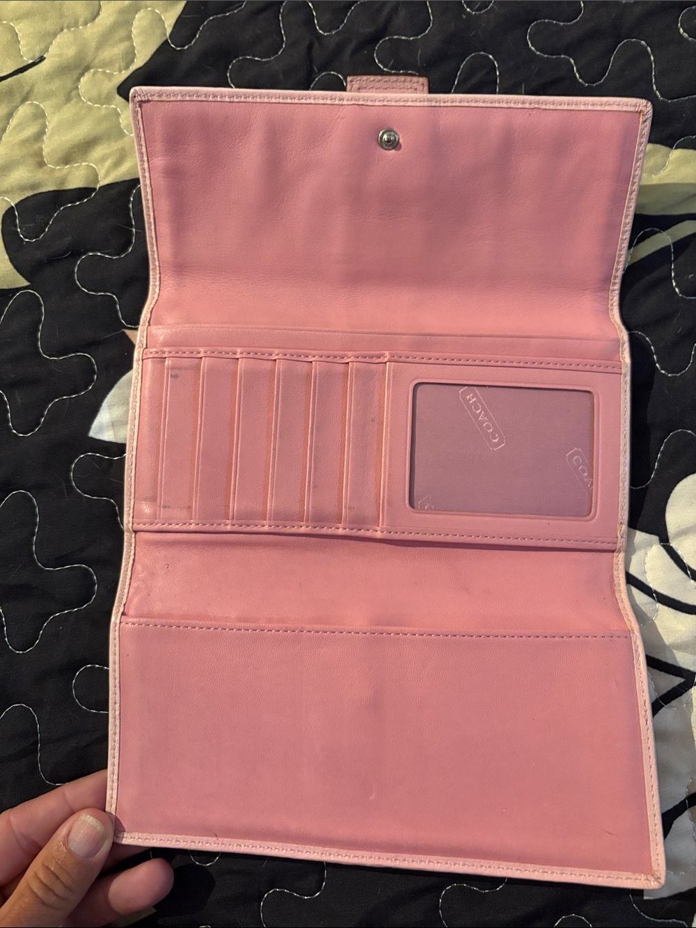 Coach Pink Trifold Leather Wallet - Picture 2 of 5